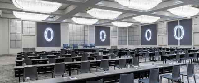 Classroom layout at DSWC Docklands for corporate plenary sessions and training programs.