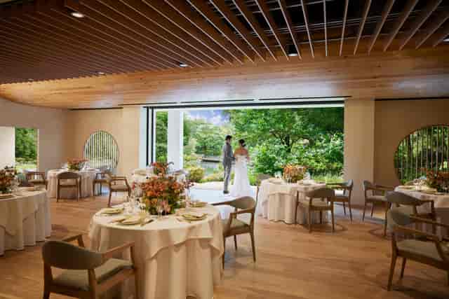 Togo-Kinenkan premium event venue with open-air banquet space for luxury weddings and retreats.