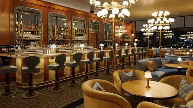Upscale MINA Brasserie dining lounge for VIP cocktail receptions and client dinners.