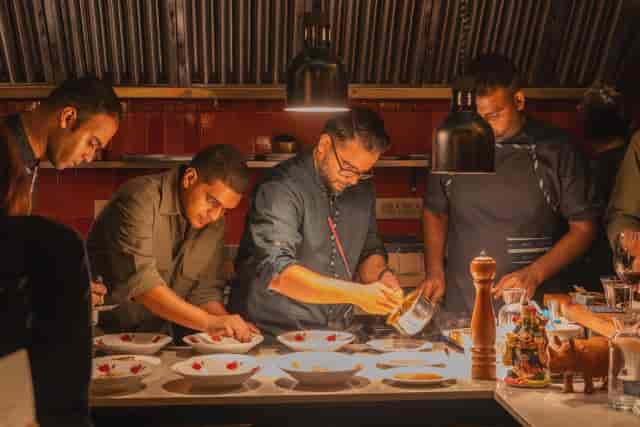 Private dining chef’s table at The Banc for VIP corporate events and experiential catering.