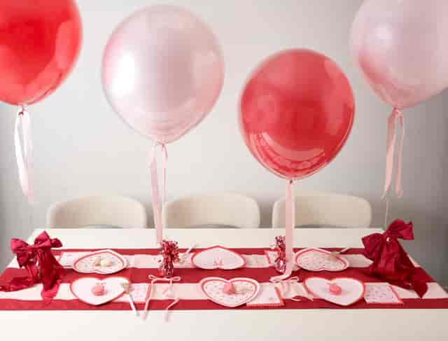Festive balloon-themed luncheon table setting for intimate social events and corporate gatherings.