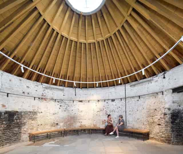Industrial-chic Windmill Base venue with geometric architecture for breakout sessions or events.