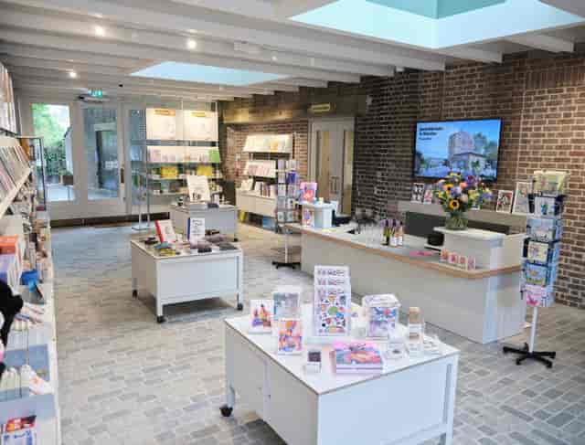 Modern foyer retail space at Quentin Blake Centre for Illustration for workshops and brand events.