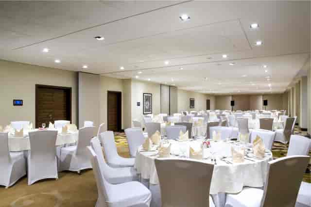 Tava London banquet hall with gala dinner setup, ideal for corporate events and formal parties.