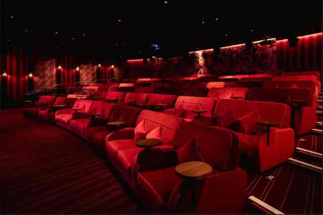 Luxury cinema at The Whiteley featuring tiered seating for executive presentations and events.