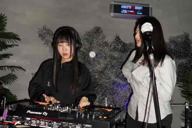 DJ booth with vocalist at W London, ideal for corporate activations and lounge receptions.