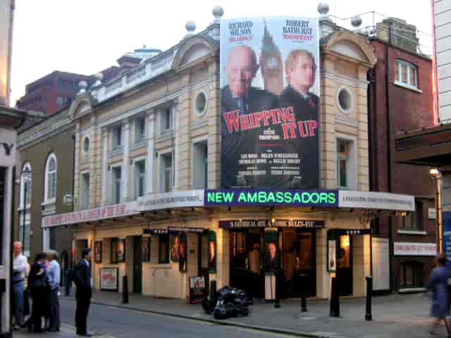 Ambassadors Theatre auditorium interior for corporate presentations and private event hire.