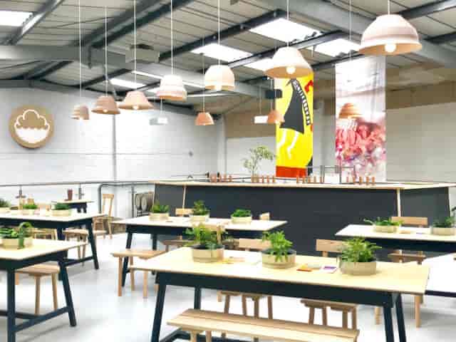 Industrial-chic Taproom Cave at Cloudwater Brewery for corporate workshops and networking events.