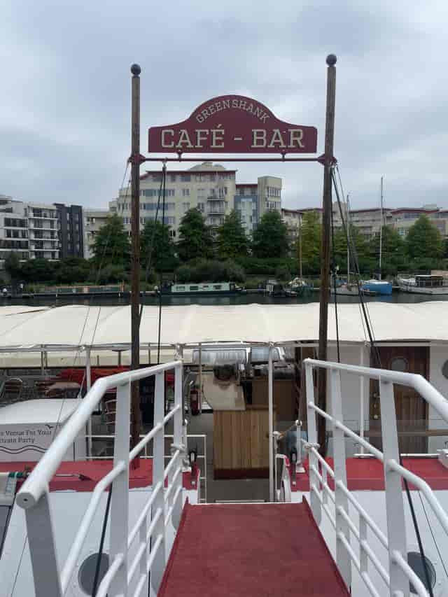 Floating Greenshank venue with open-air deck for networking receptions and summer team events.