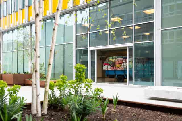 Ground-level vendor access at Public Realm Studio Y for event load-in and seamless catering delivery.