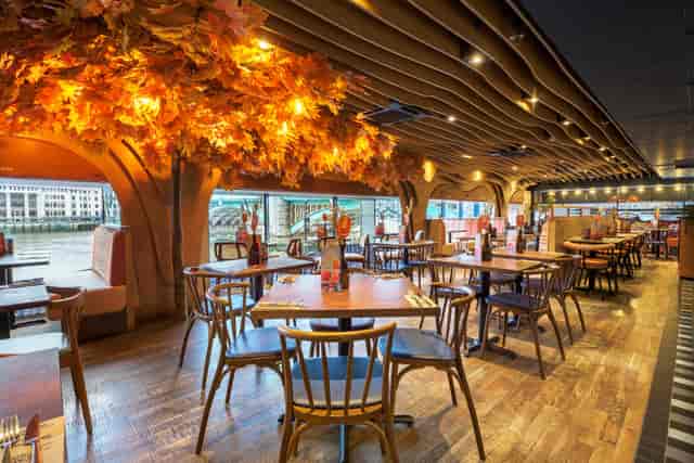 Zizzi Bankside riverfront venue for corporate dinners and networking events with seasonal decor.