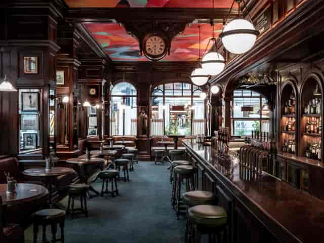 First Floor Restaurant at The Barley Mow: wood-paneled space for networking and corporate receptions.