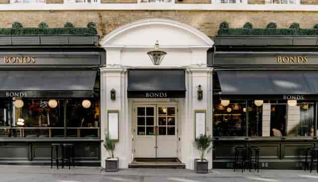 Bonds Mayfair high-end venue façade for corporate buy-out and networking reception events.