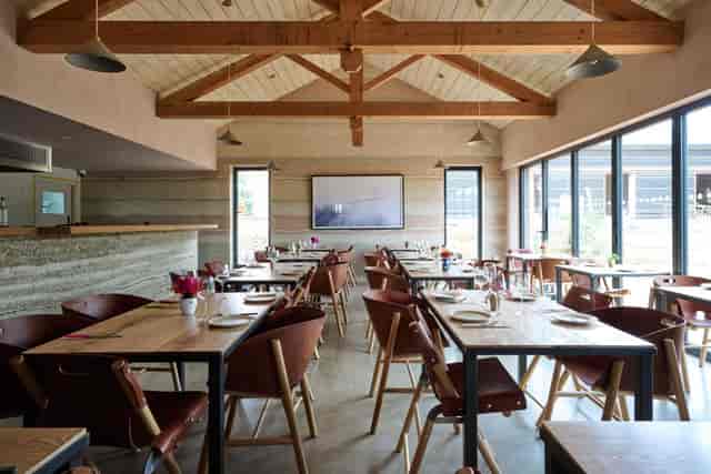 Rustic-chic TERRA Tasting Room venue for intimate luncheon or breakout session events.