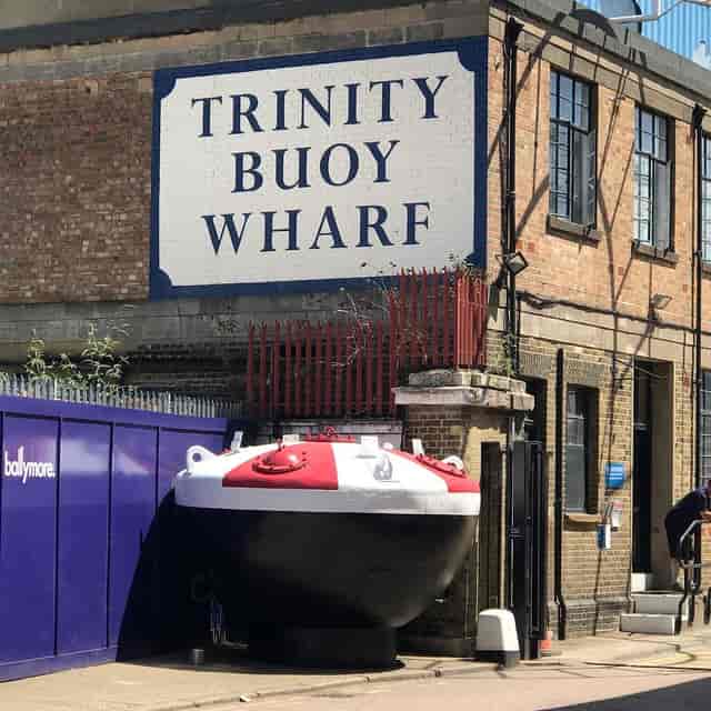 Buoy Wharf industrial warehouse exterior for corporate events and film shoots.