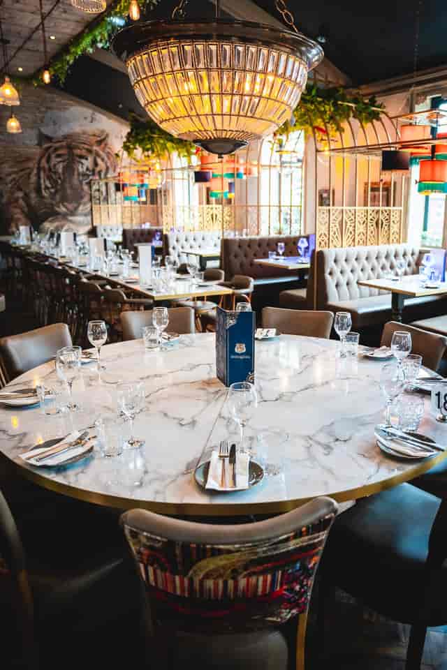 Sangam Didsbury function room with banquet seating for corporate events and networking.