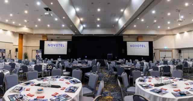 Burleigh Room banquet setup at Novotel Surfers Paradise for conference and gala events.