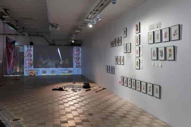 Guldrummet industrial venue with multimedia projections for experiential pop-ups and gallery events.