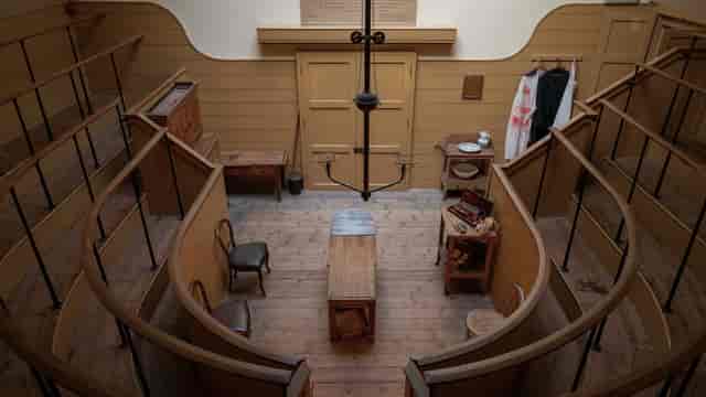 Tiered seating at Old Operating Theatre Museum, ideal for historical talks and unique event venues.