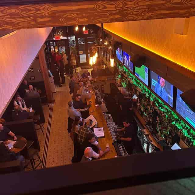 Upstairs bar buyout at Long Acre Tavern for networking events and corporate social receptions.
