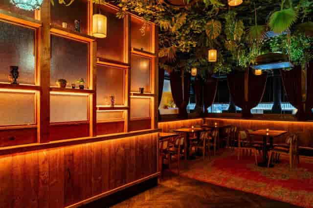 Woo Woo NYC event space with tiered seating for intimate networking and evening receptions.