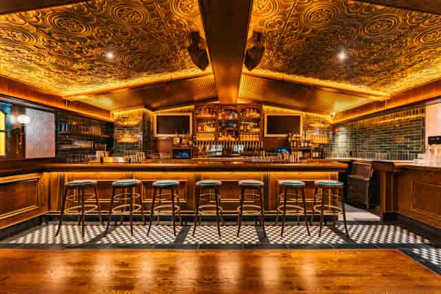 Woo Woo NYC bar: ornate ceiling, perfect for VIP receptions and corporate networking events.