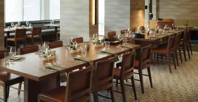 Limestone Rooftop corporate dining space with modular layout for business events and networking.