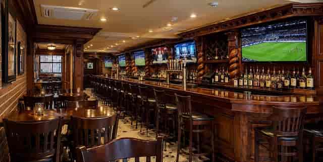 Playwright Celtic Pub Third Floor: Wood-finish venue for networking and corporate events.