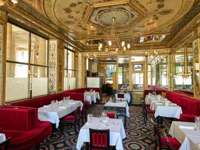 Gilded interior of Brasserie Blanc Oxford, ideal for corporate dinners and VIP hospitality.