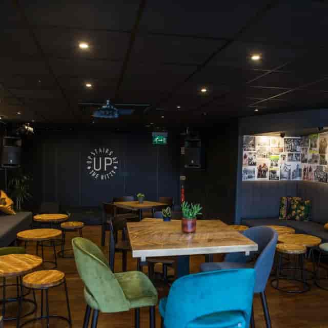 First Floor Bar & Restaurant: stage and cabaret seating for events and corporate presentations.
