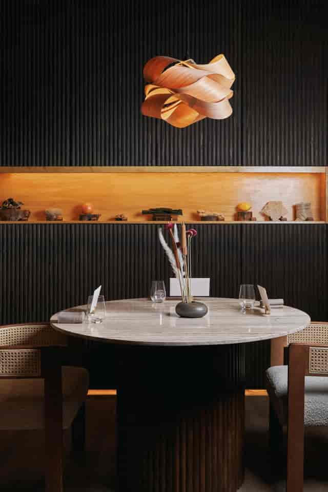 VIP board lunch at The Cellar Notting Hill, featuring minimalist luxury for executive meetings.