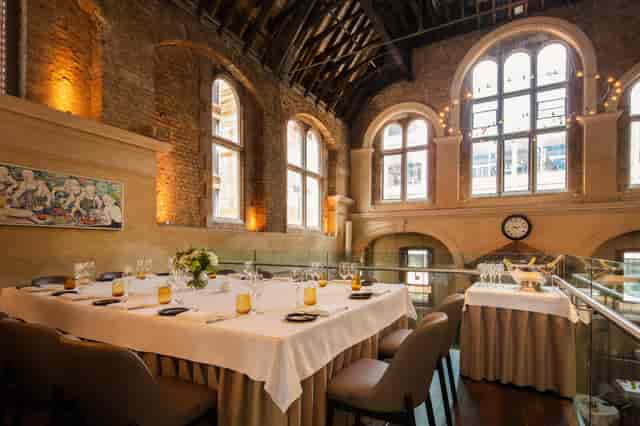 Historic Green Room at The Griffin with vaulted ceilings for intimate private dining and meetings.