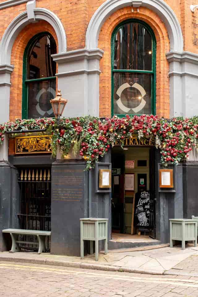 Sam’s Chop House historic venue exterior for intimate event or romantic wedding hire.
