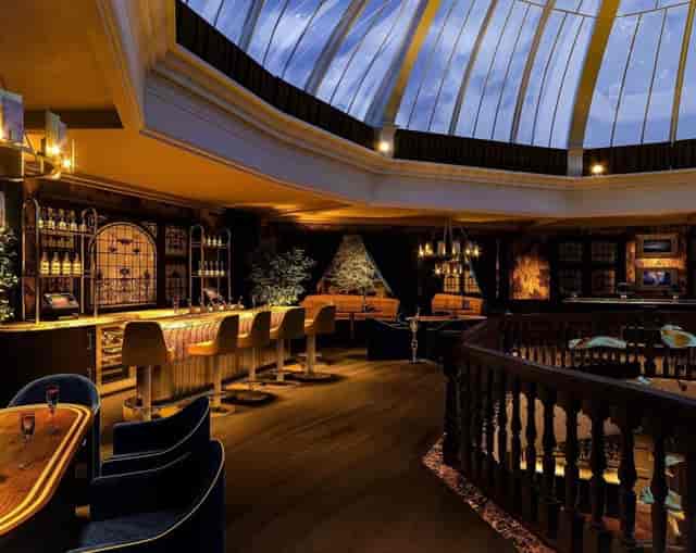 The Palazzo lounge with tiered seating for VIP networking mixers and corporate receptions.