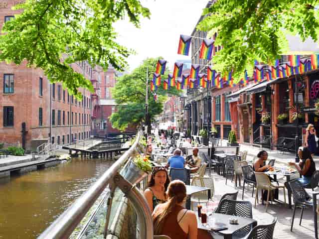 Canal-side venue at The Cut & Craft Manchester, ideal for outdoor networking and social events.