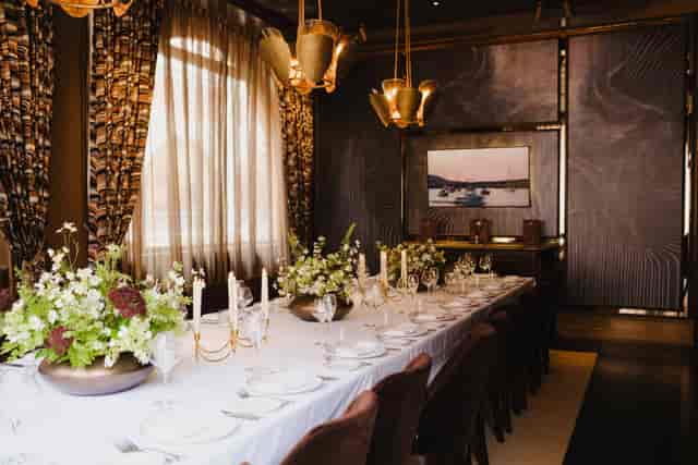 Private dining room at The Cut & Craft Manchester for executive boardroom dinners and VIP events.