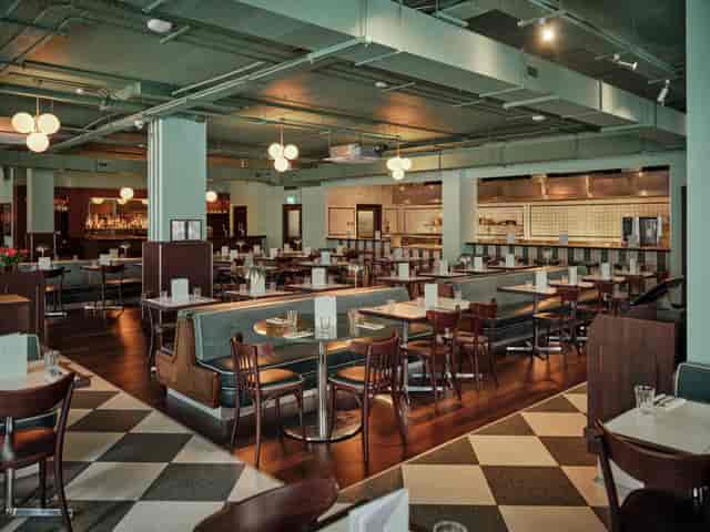 Bar Lina Manchester restaurant: industrial-chic space for corporate events and networking mixers.