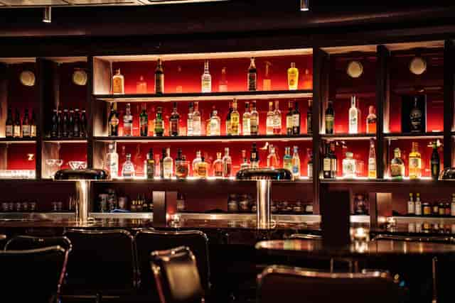 Sophisticated mood-lit bar at Bar Lina Manchester for networking receptions and cocktail events.
