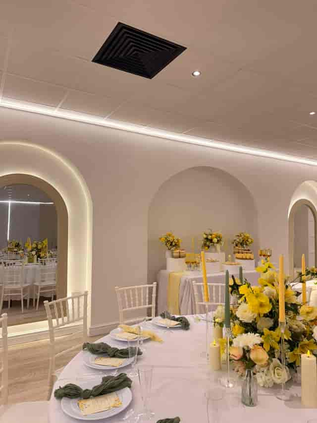 The XL Suite at FOMO Lounge featuring elegant arches, ideal for sophisticated receptions and galas.