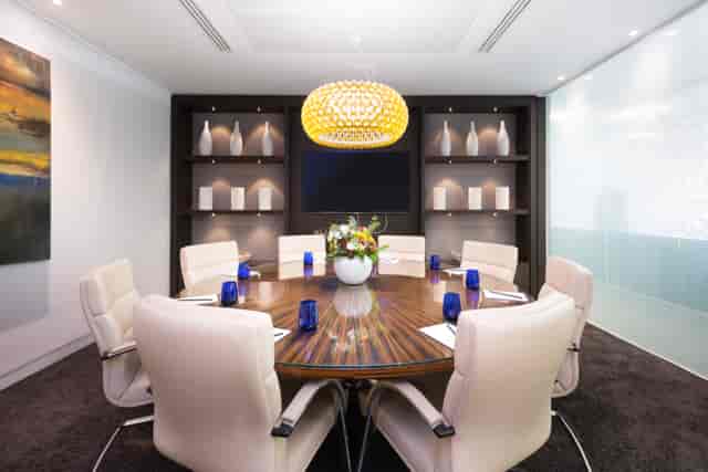 ALBA London semi-private board meeting room with circular table for VIP corporate events.
