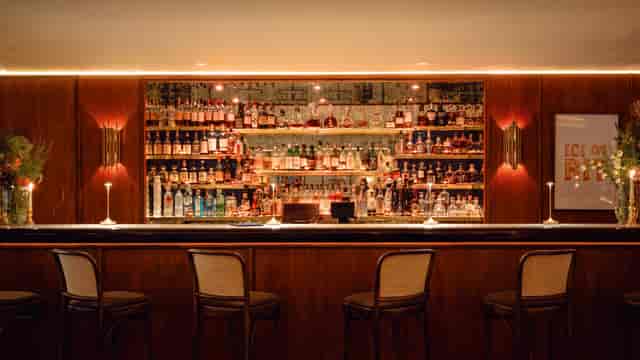 Semi-private bar venue at ALBA London for VIP receptions and networking events.