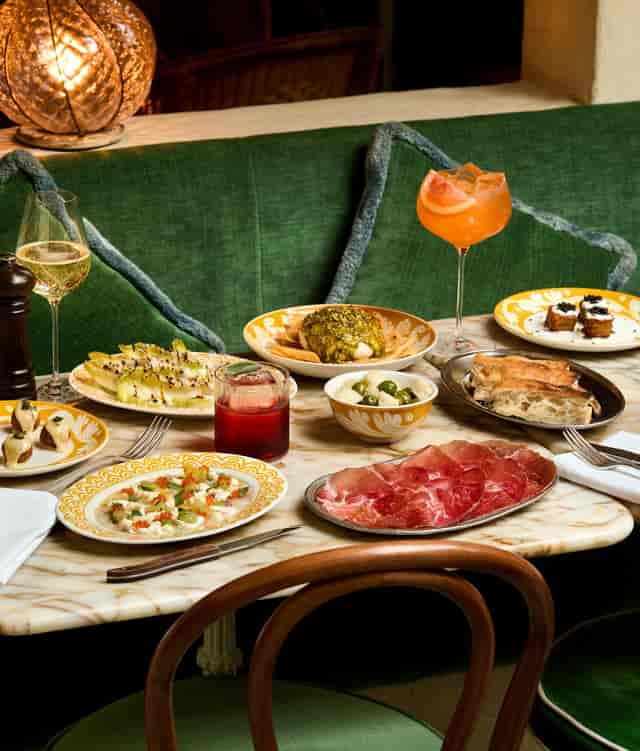 High-end small plates and cocktails for a VIP networking dinner event at ALBA London.
