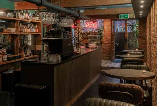Industrial-chic Hinterland event space for networking mixers and corporate conferences.