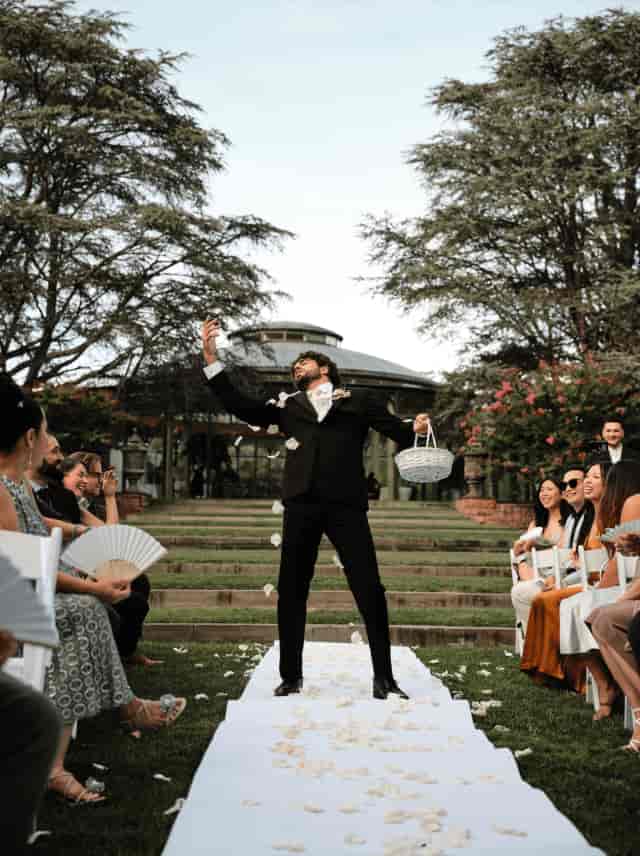 Outdoor wedding ceremony at The Sinclair amphitheater, ideal for rustic venue events.