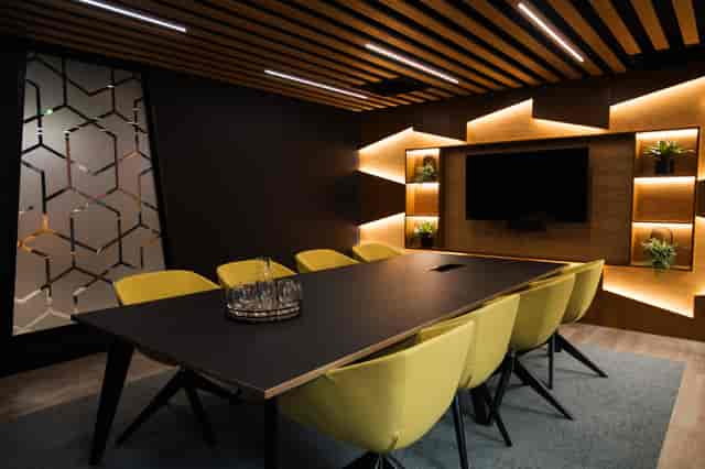 Modern River Suite boardroom at One Embankment for executive meetings and corporate events.