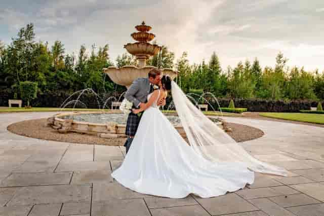 Salerno Suite wedding venue at Ingliston Estate with elegant architecture and premium landscaping.