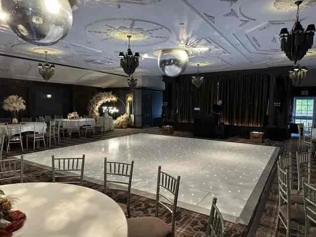 Shetland Suite ballroom with LED dance floor for wedding or gala event venue hire.
