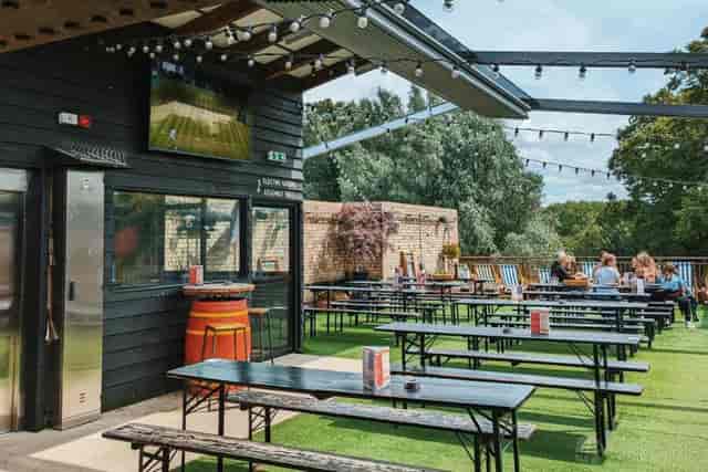 Sunset Garden Limoncello beer garden venue for networking and team-building events.