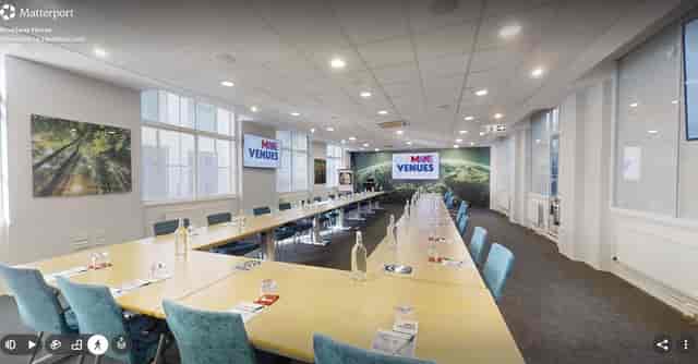 Stephenson Suite U-shape boardroom for professional corporate meetings and workshops.