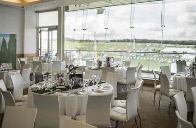 Gala dining suite at The View, Epsom Downs Racecourse, ideal for corporate events and hospitality.